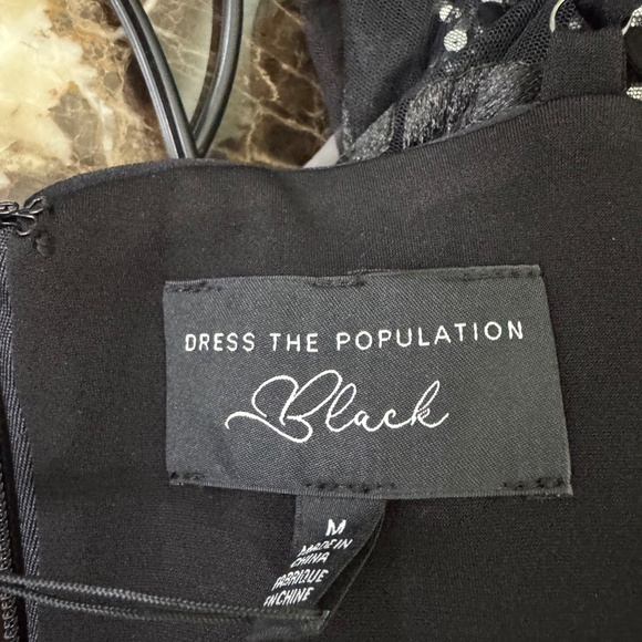 Dress the Population Tahani Sequin Floral Appliqué Cocktail Dress-sz medium-NWT - Picture 10 of 10